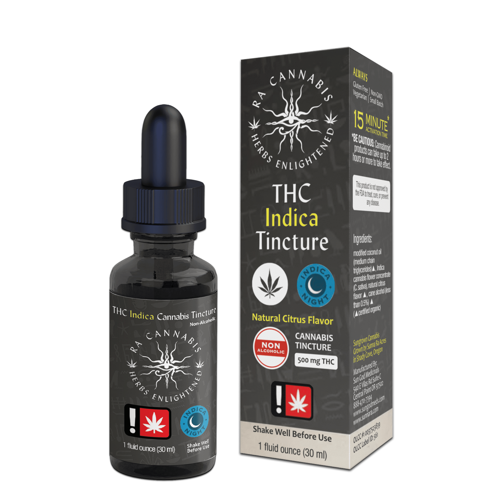Ra Cannabis THC Indica MCT Oil Tincture - 1 oz