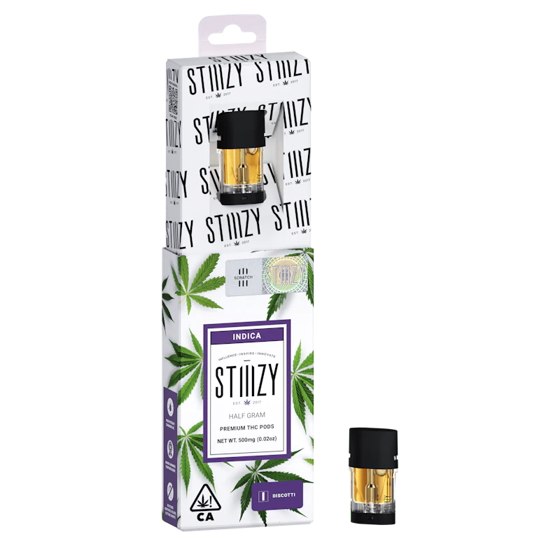 STIIIZY Vape Cartridge - BISCOTTI .5G Original THC Pod - STIIIZY, Cartridges