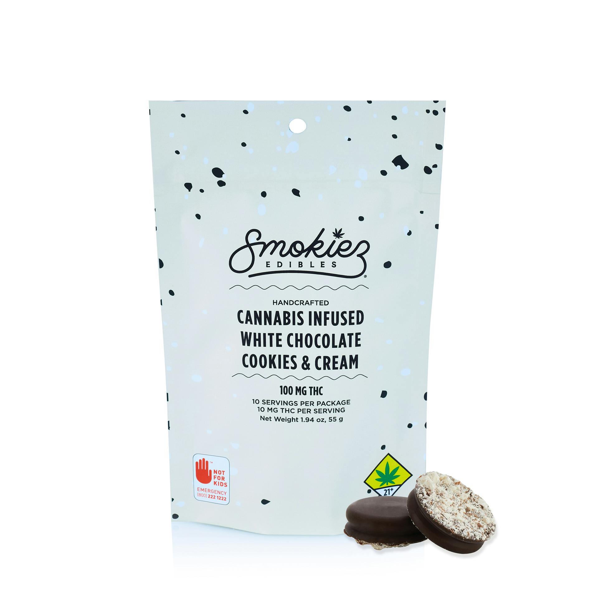 White Chocolate Cookies & Cream, 100mg THC - WA