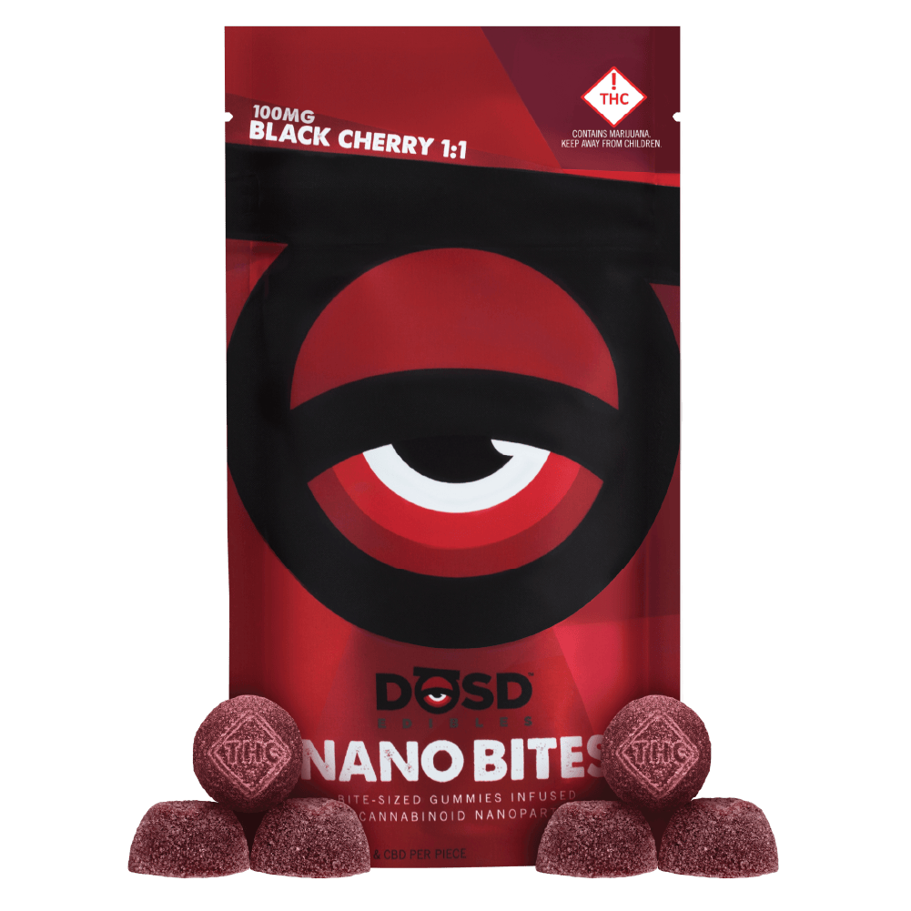 Nano Bites - Black Cherry 1:1 - 100mg - DŌSD Edibles