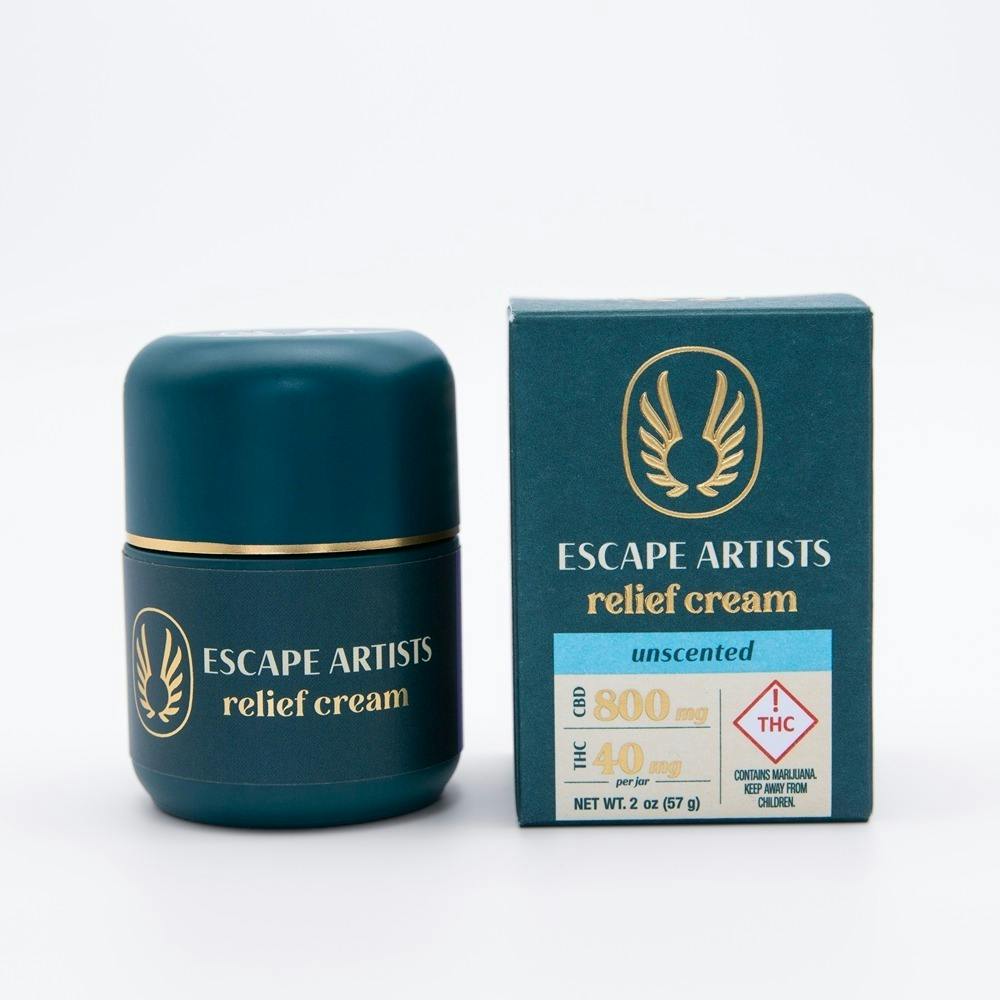 Escape Artists 20:1 Relief Cream - Unscented- (800mg CBD: 40mg THC) by Escape Artists