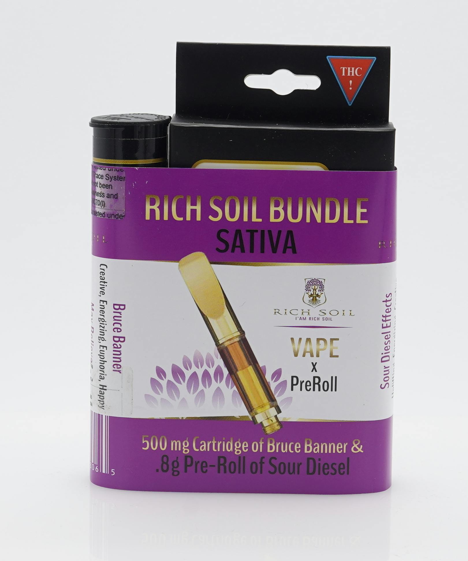 Rich Soil Organics Bundle RS Bruce Banner Vape+1 Sour Diesel Preroll