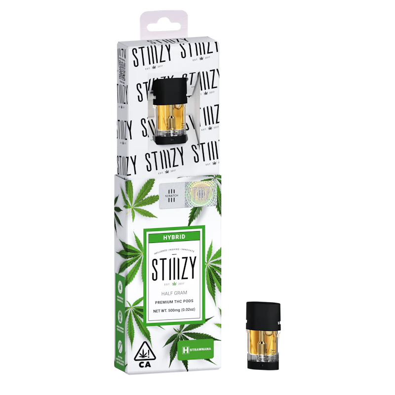 STIIIZY Vape Cartridge - STRAWNANA .5G Original THC Pod - STIIIZY, Cartridges
