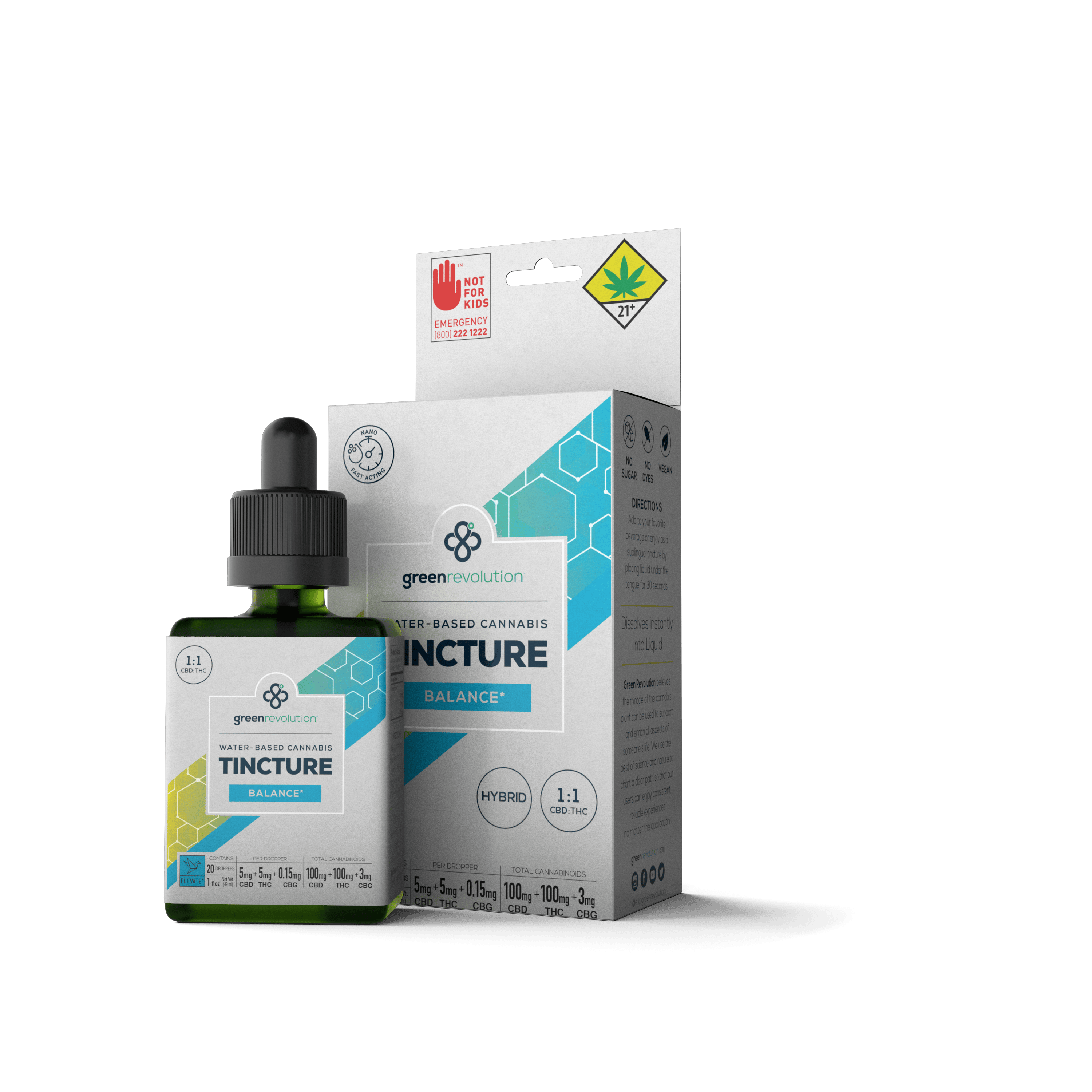 Water-Based Tincture- Balance 1:1 CBD:THC