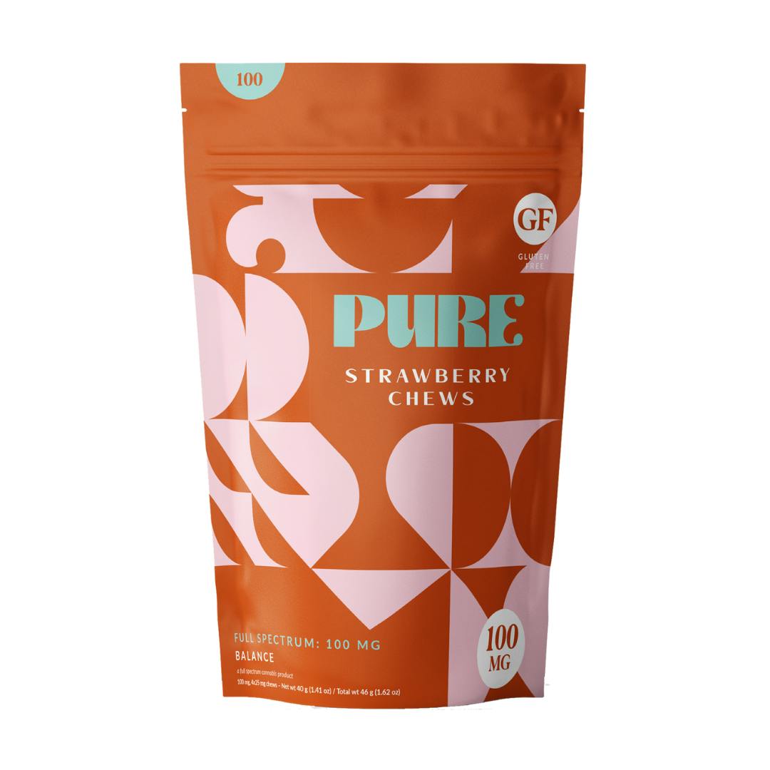 Pure Chews Strawberry 100mg