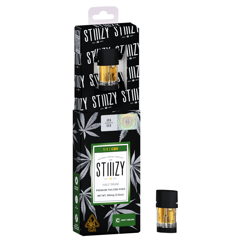 STIIIZY Vape Cartridge - JUICY MELON .5G 1:1 (CBD/THC) Original Pod - STIIIZY, Cartridges