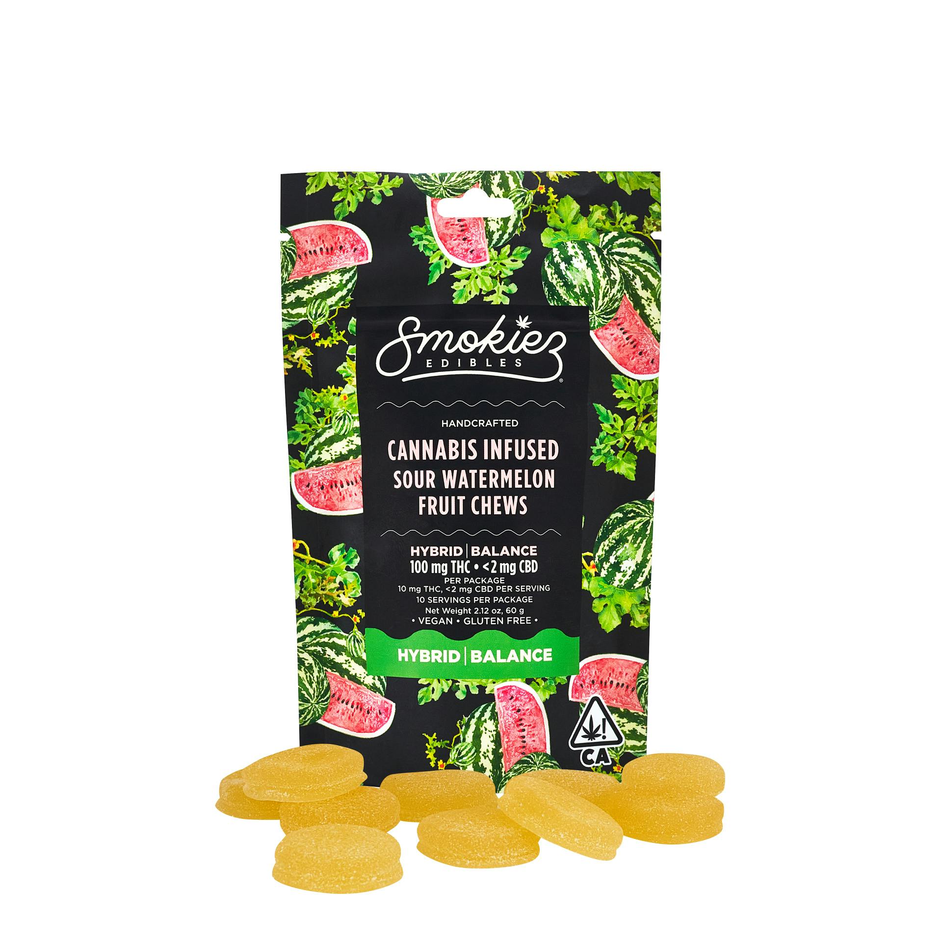 Smokiez Sour Watermelon Hybrid Fruit Chews - CA