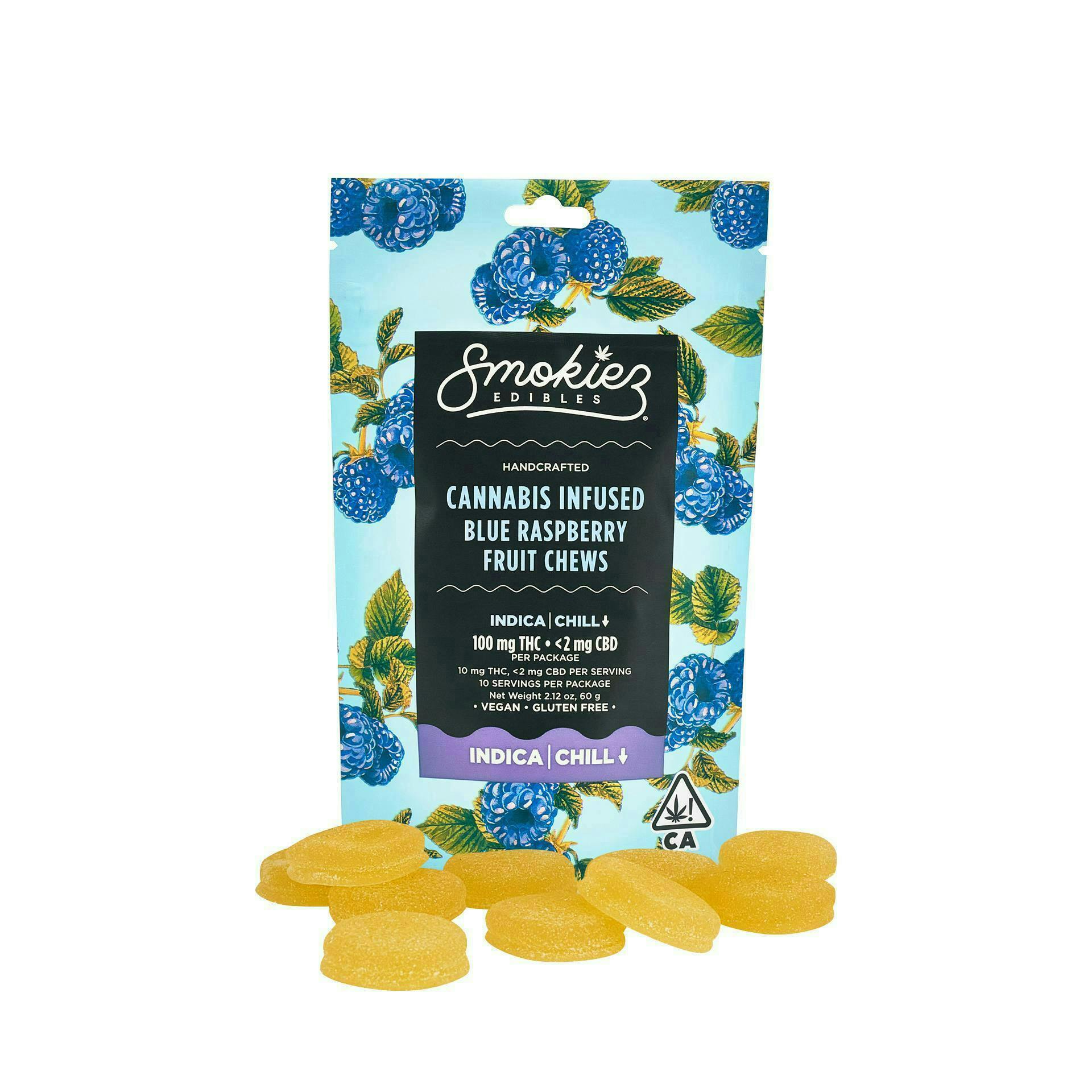 Smokiez Edibles: Blue Raspberry Gummies - 100mg - 10ct - 10mg/ea