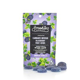 Smokiez Blackberry INDICA 100mg THC Fruit Chews - CA