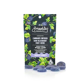 Smokiez Sour Blackberry INDICA 100mg THC Fruit Chews - CA