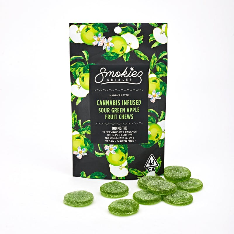 Smokiez Sour Green Apple Fruit Chews - CA