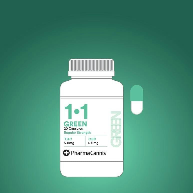 Green Regular Strength Capsule 1:1 | 20/CT by PharmaCannis