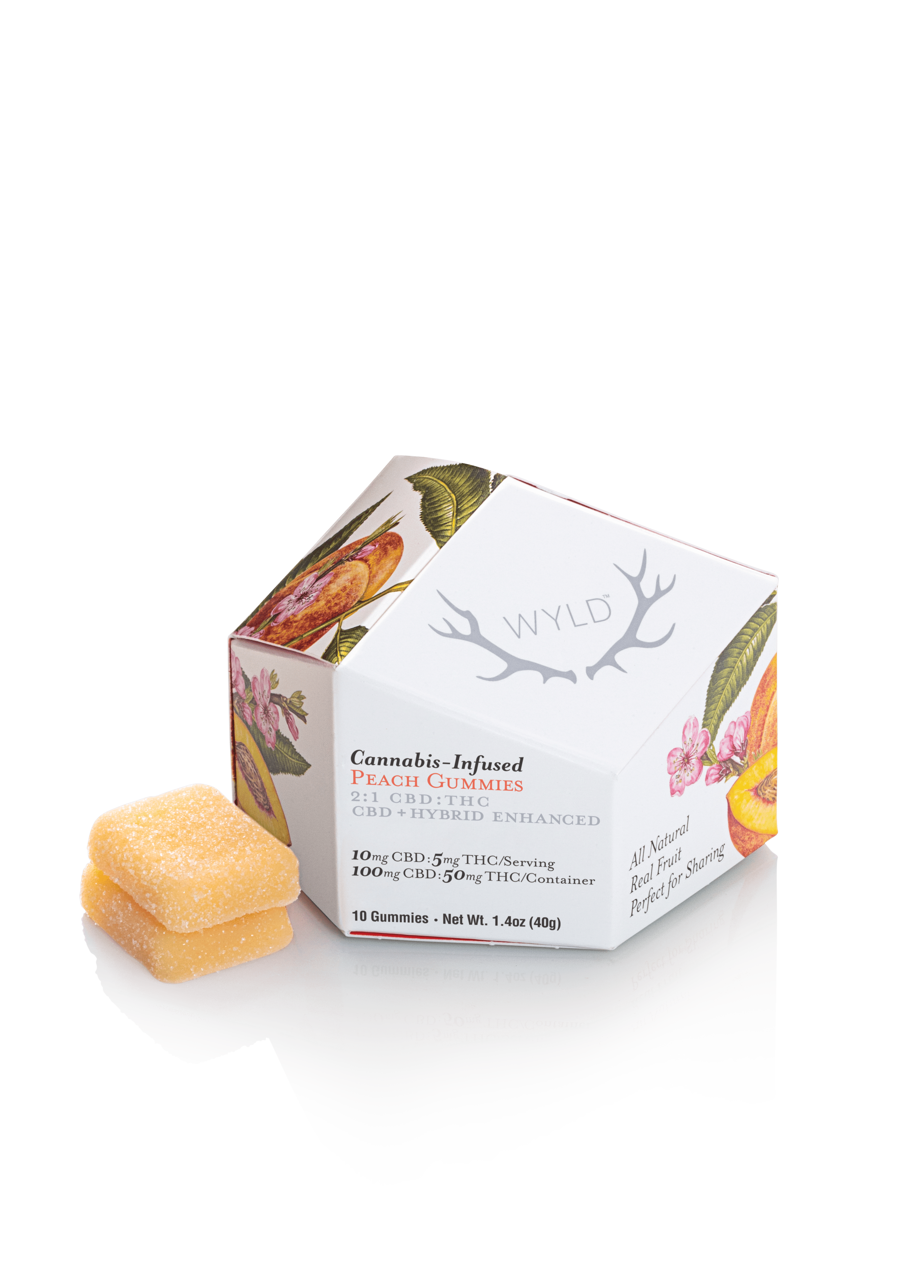 Peach 2:1 CBD + Hybrid Enhanced Gummies 100:50mg