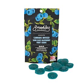 Sour Blue Raspberry Fruit Chews - 100 mg THC - OK