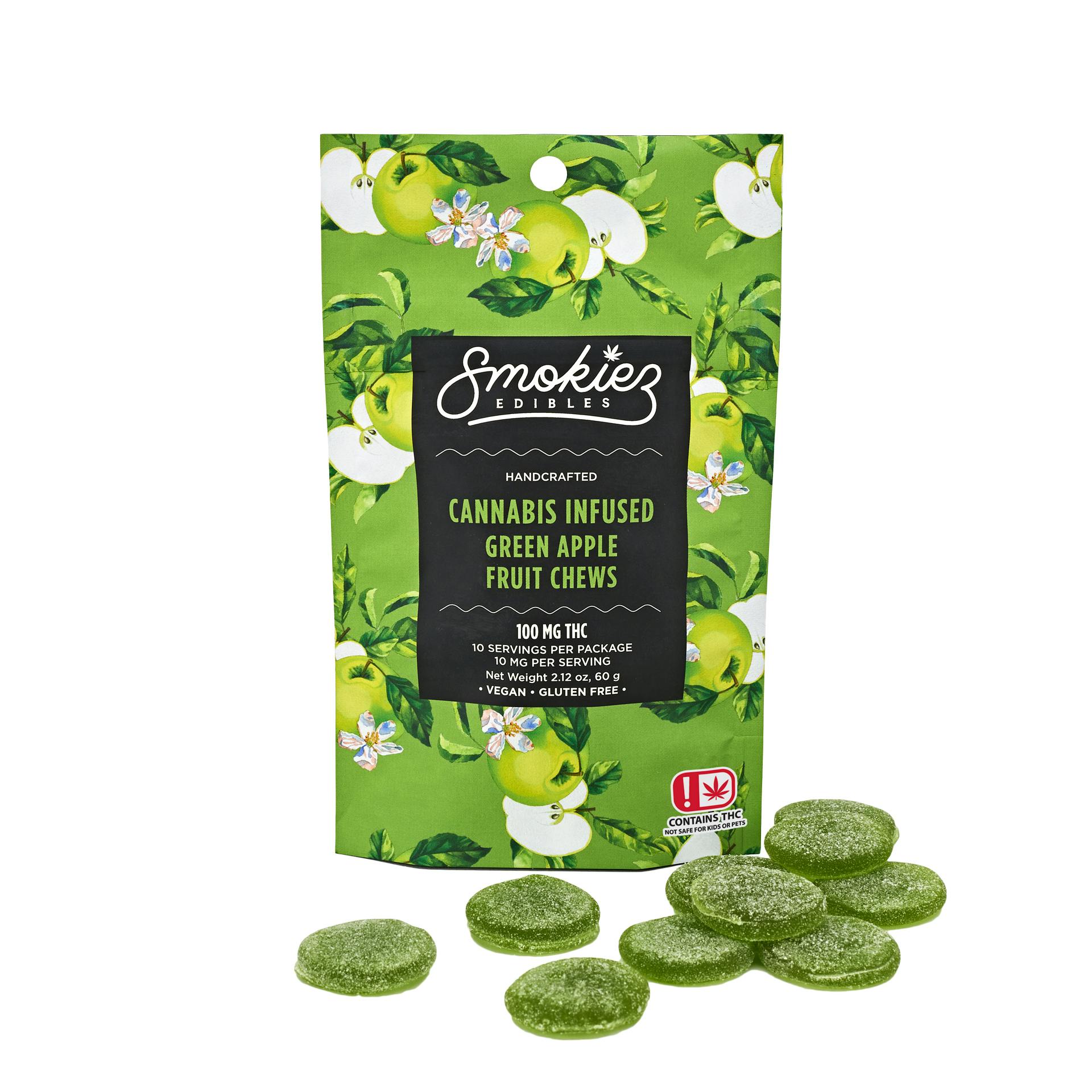 Green Apple Fruit Chews - 250 mg THC - OK