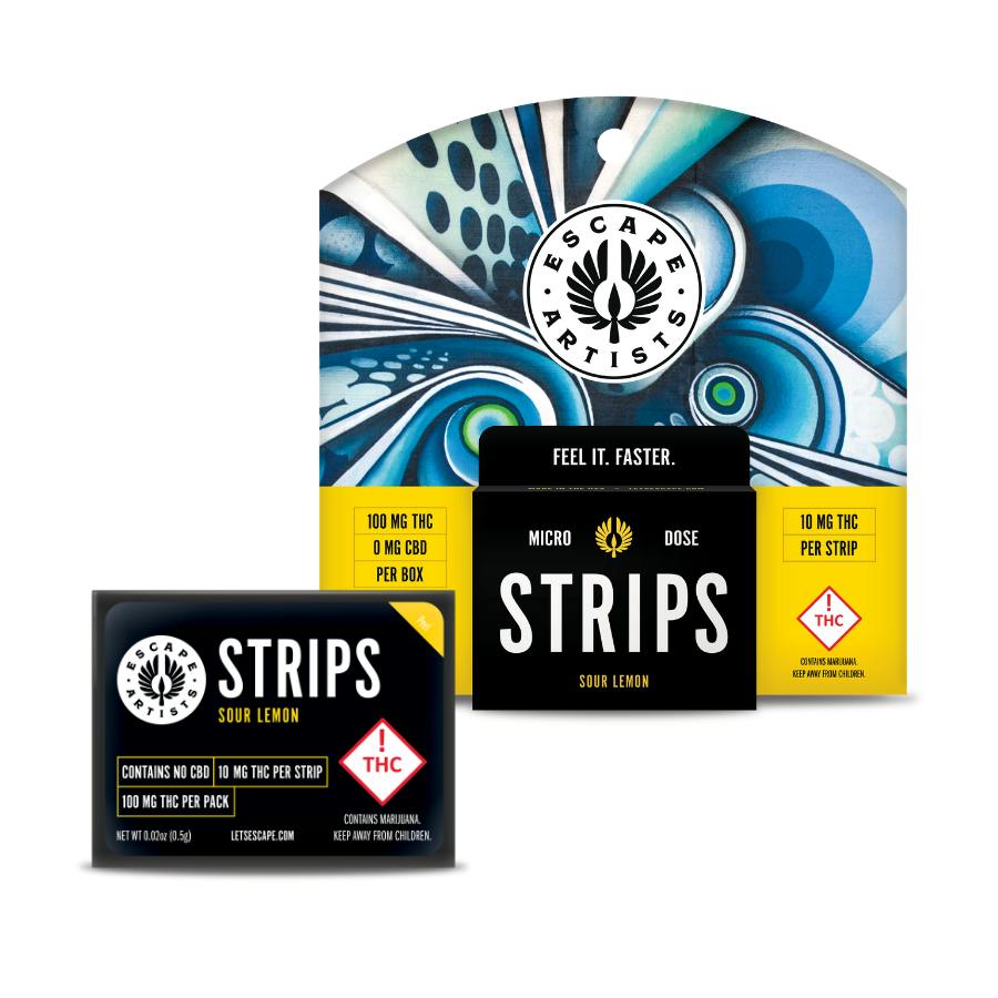 Sour Lemon Strips, 100mg THC