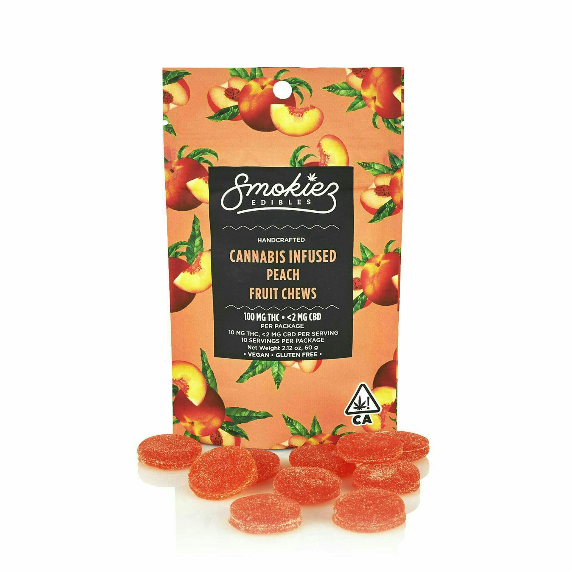Smokiez Edibles: Peach Gummies - 100mg - 10ct - 10mg/ea