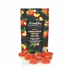 Sour Peach Fruit Chews, 100mg - CA