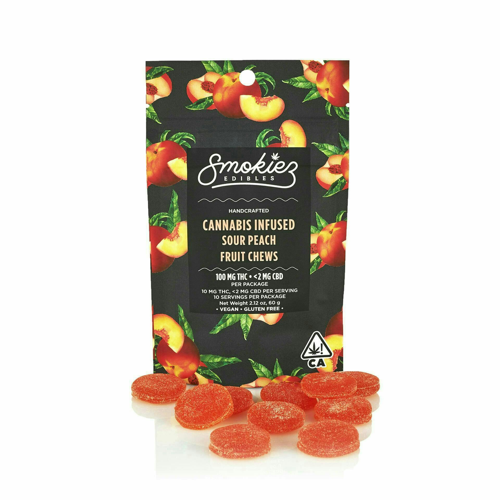 Sour Peach Gummies | 100mg | 10ct | 10mg/ea