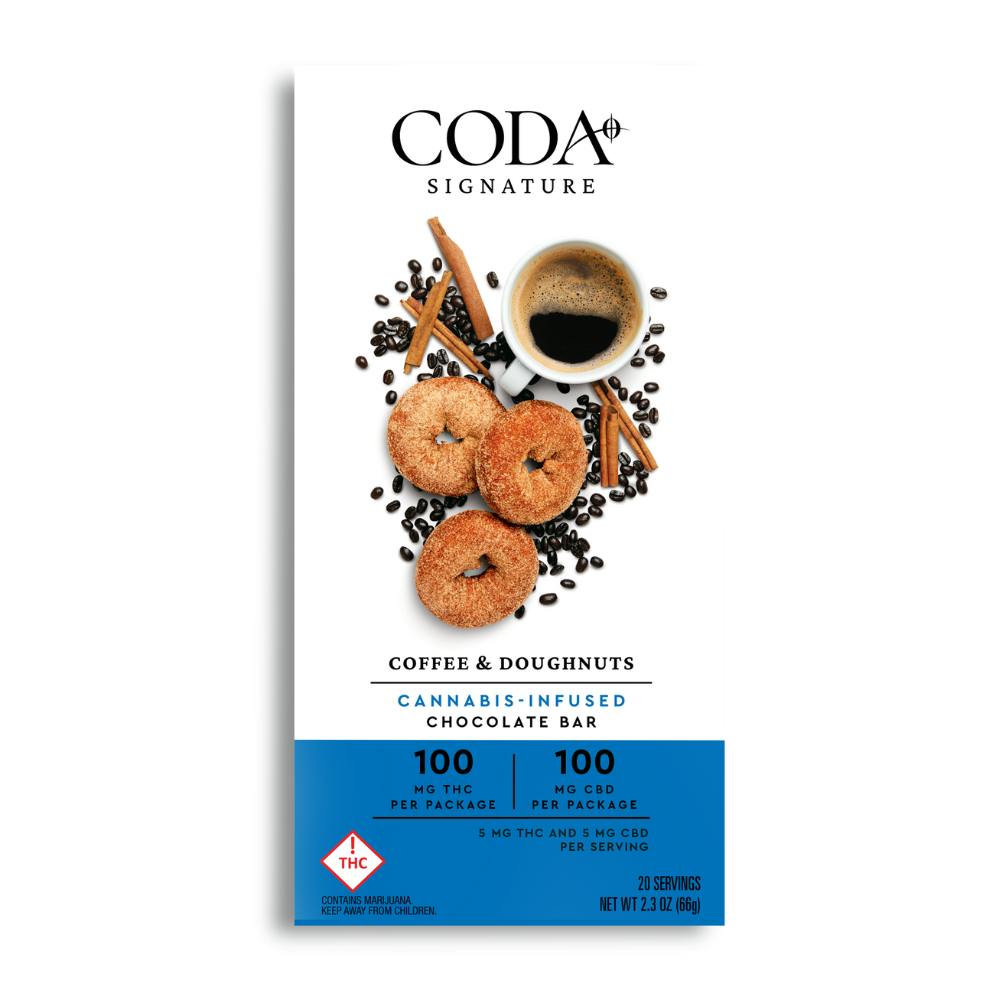 1:1 Coffee & Doughnuts Chocolate | 100mg THC:100mg CBD - Coda