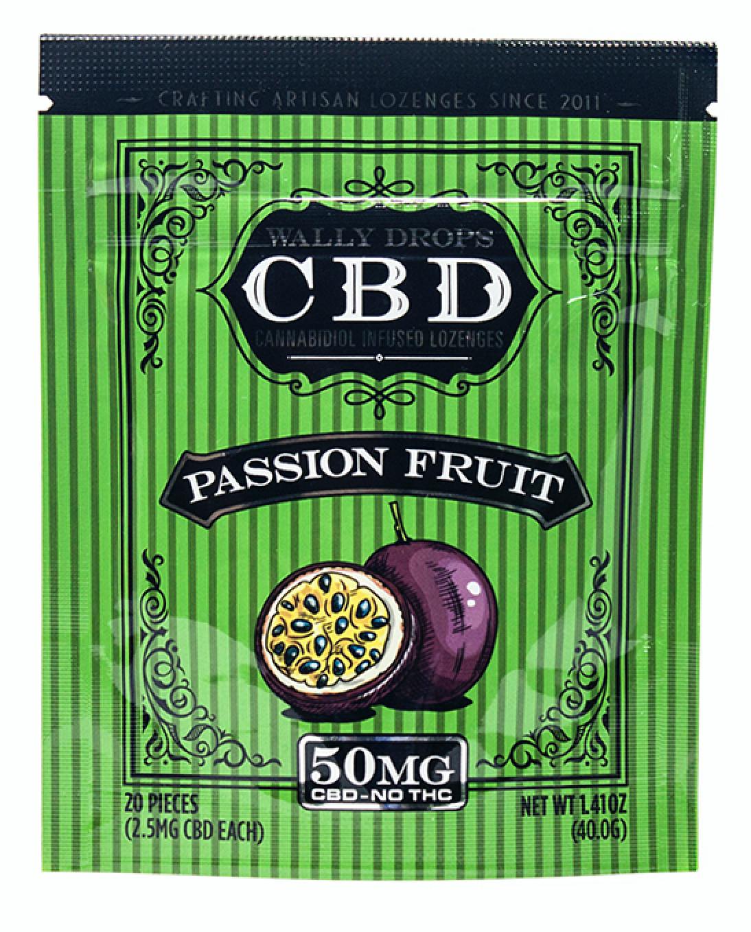 Wally Drops CBD Lozenges 50mg - Passion Fruit - Wally Drops