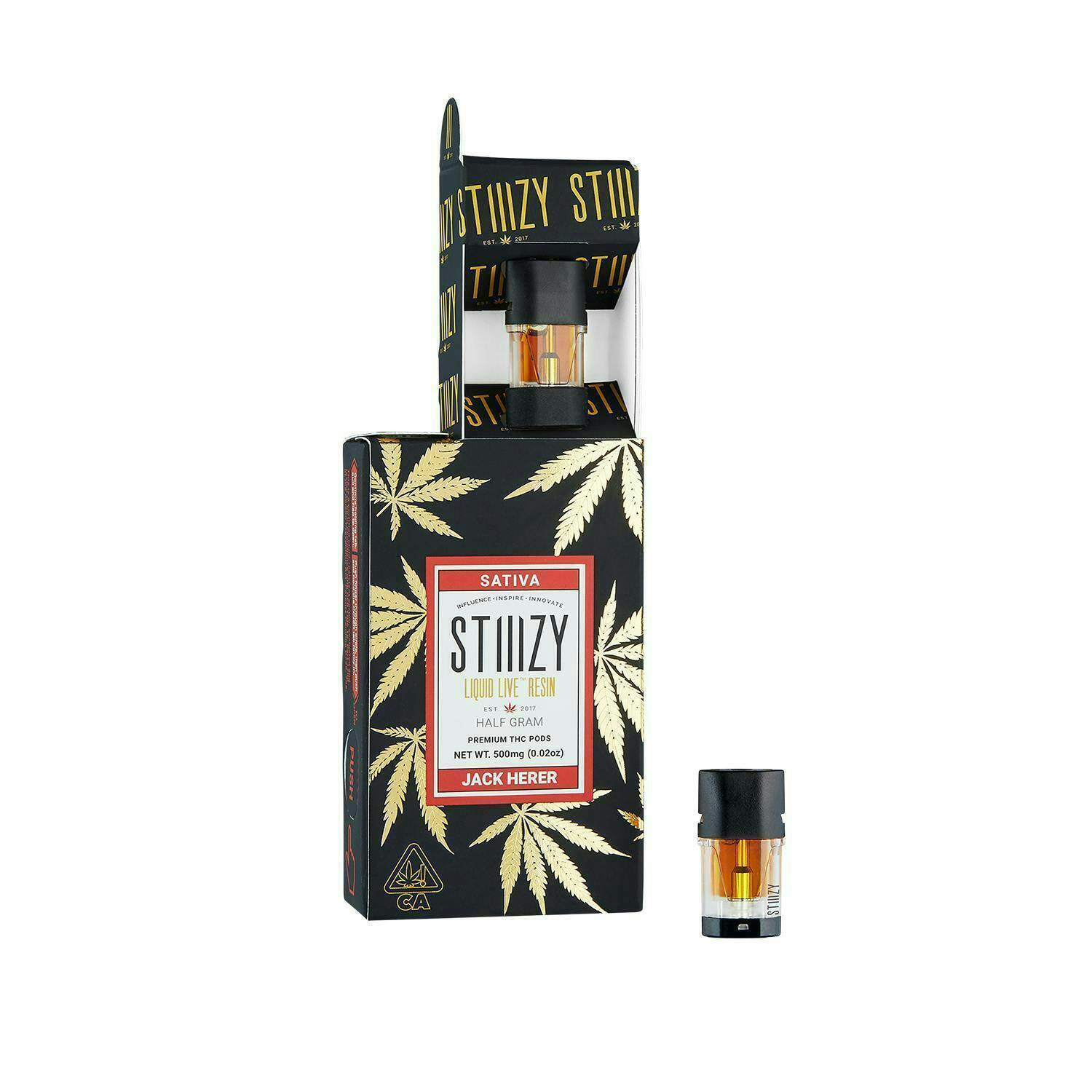STIIIZY Vape Cartridge - JACK HERER .5G Live Resin Pod - STIIIZY — Cartridges