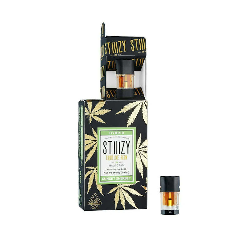STIIIZY Vape Cartridge - SUNSET SHERBET .5G Live Resin Pod - STIIIZY, Cartridges