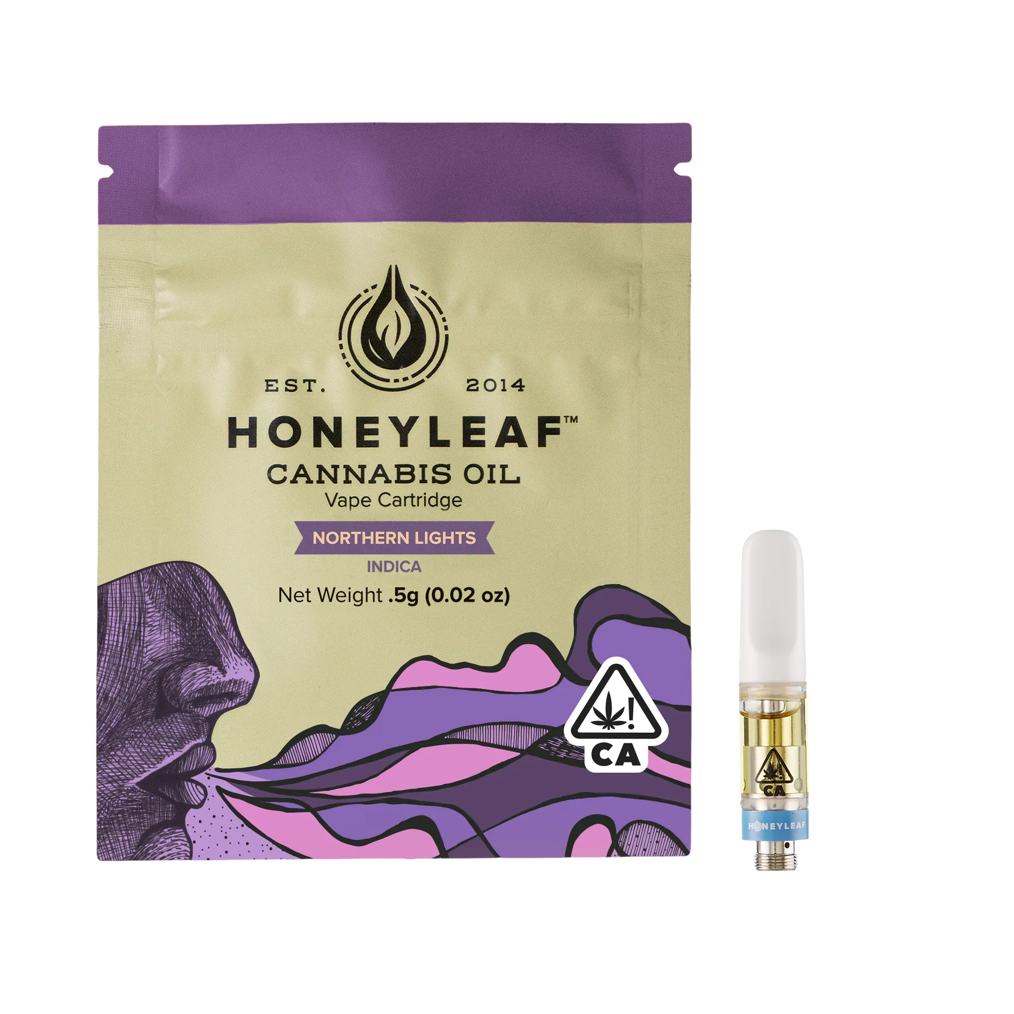 Honeyleaf - Northern Lights Cannabis Oil Cartridge 0.5G Main Image