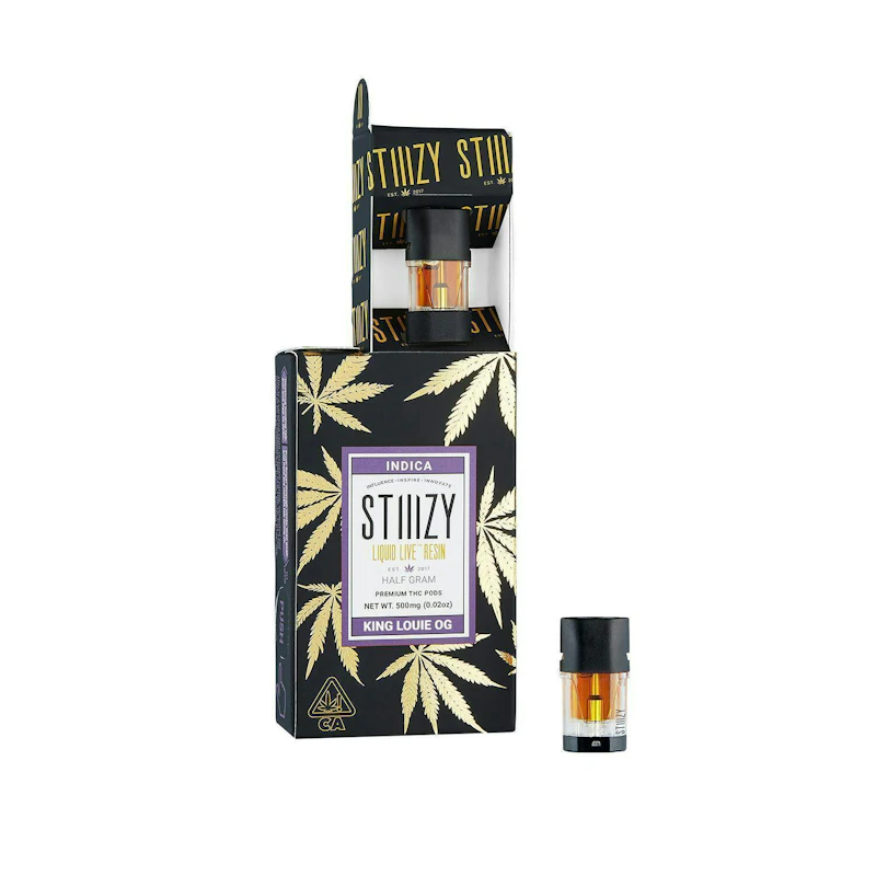 STIIIZY Vape Cartridge - KING LOUIE OG .5G Live Resin Pod - STIIIZY, Cartridges