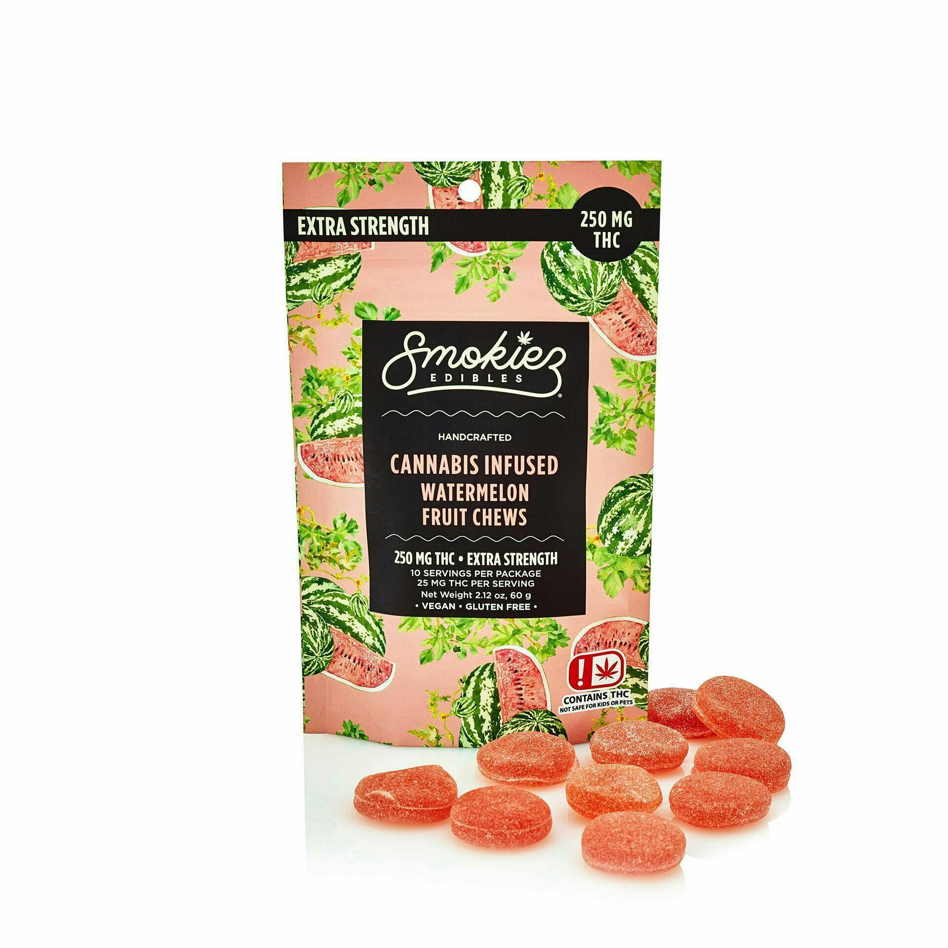 Watermelon Fruit Chews | 250mg | 10ct | 25mg/ea