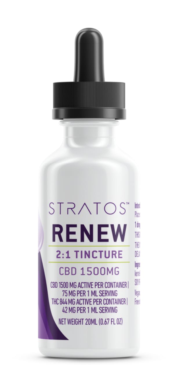 Renew 2:1 Tincture 1500mg CBD / 844mg THC by Stratos