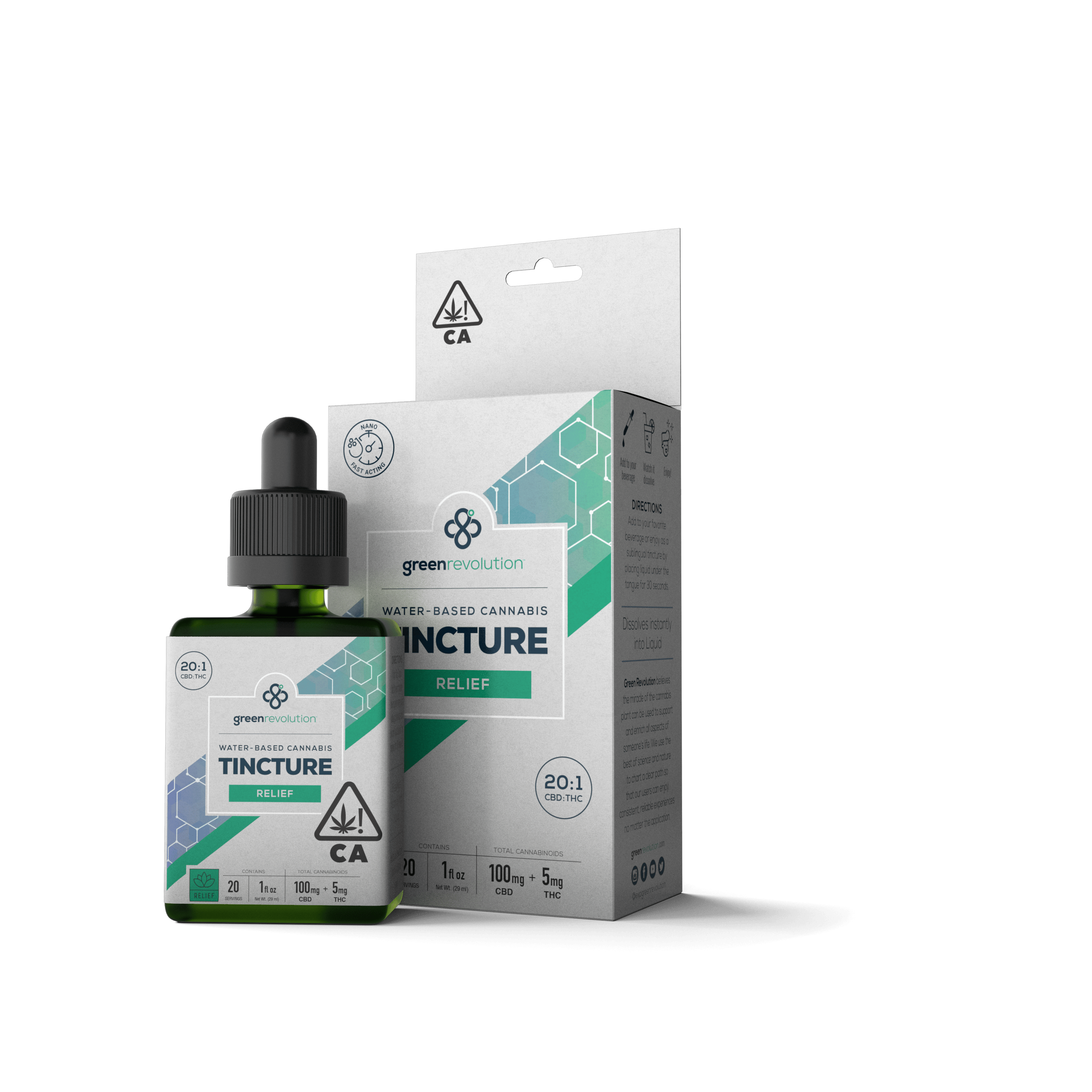 Relief - 20:1 CBD:THC Water Tincture