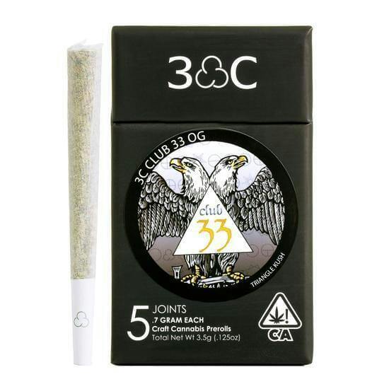 3C | Club 33 OG 3C | Preroll 5 pk (3.5g