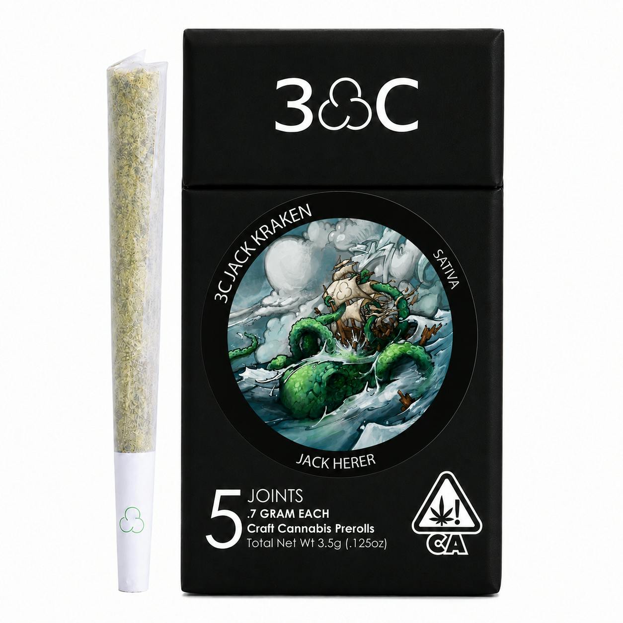 3C | Jack Kraken | Prerolls 5 Pk (3.5 Grams)