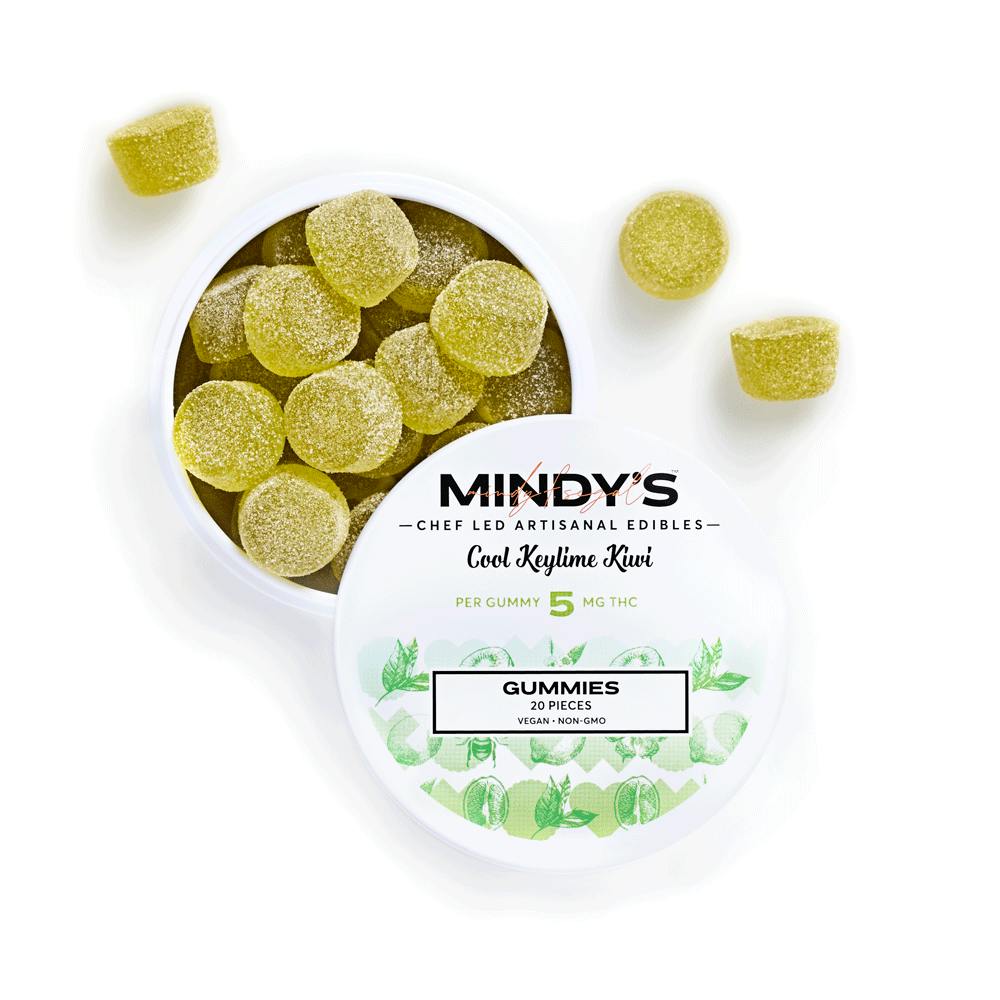 Cool Key Lime Kiwi Gummies 100mg 20pack Mindy’s Edibles