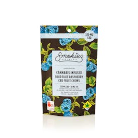 Sour Blue Raspberry CBD Fruit Chews - 250 mg - WA