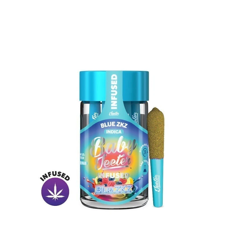 Jeeter Blue ZKZ · Baby Infused Minis · 0.5g each · 5pk, Infused Pre-Rolls