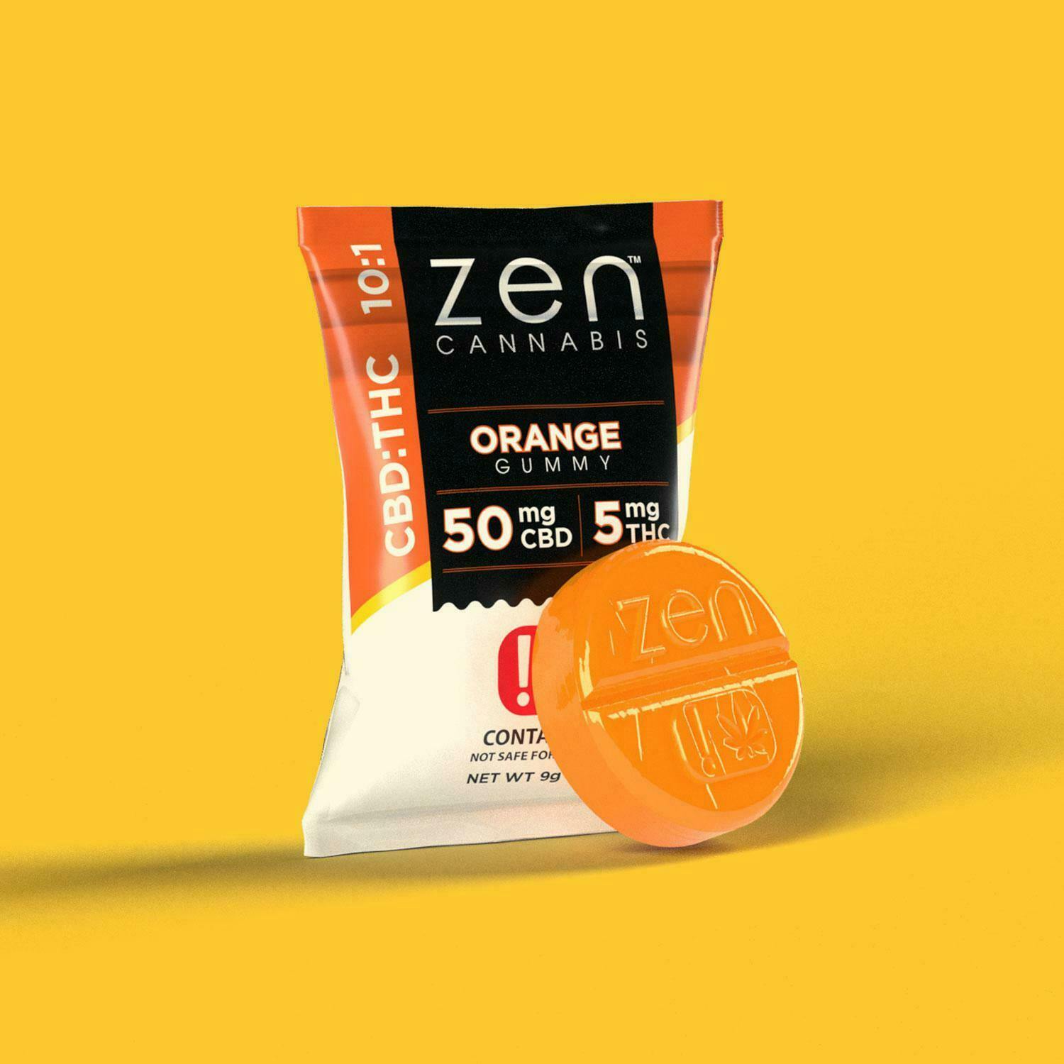 ZEN 10:1 Orange — ZEN 10:1 Orange 50mg CBD: 5 mg THC Gummy