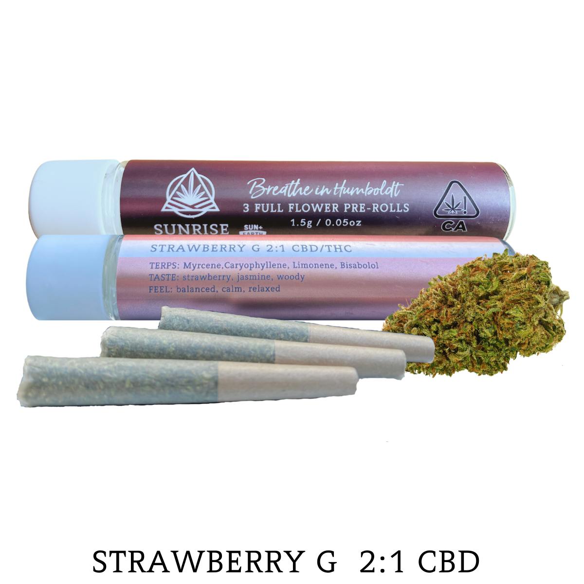 Strawberry G 2:1 CBD 1.5g Preroll 3-Pack