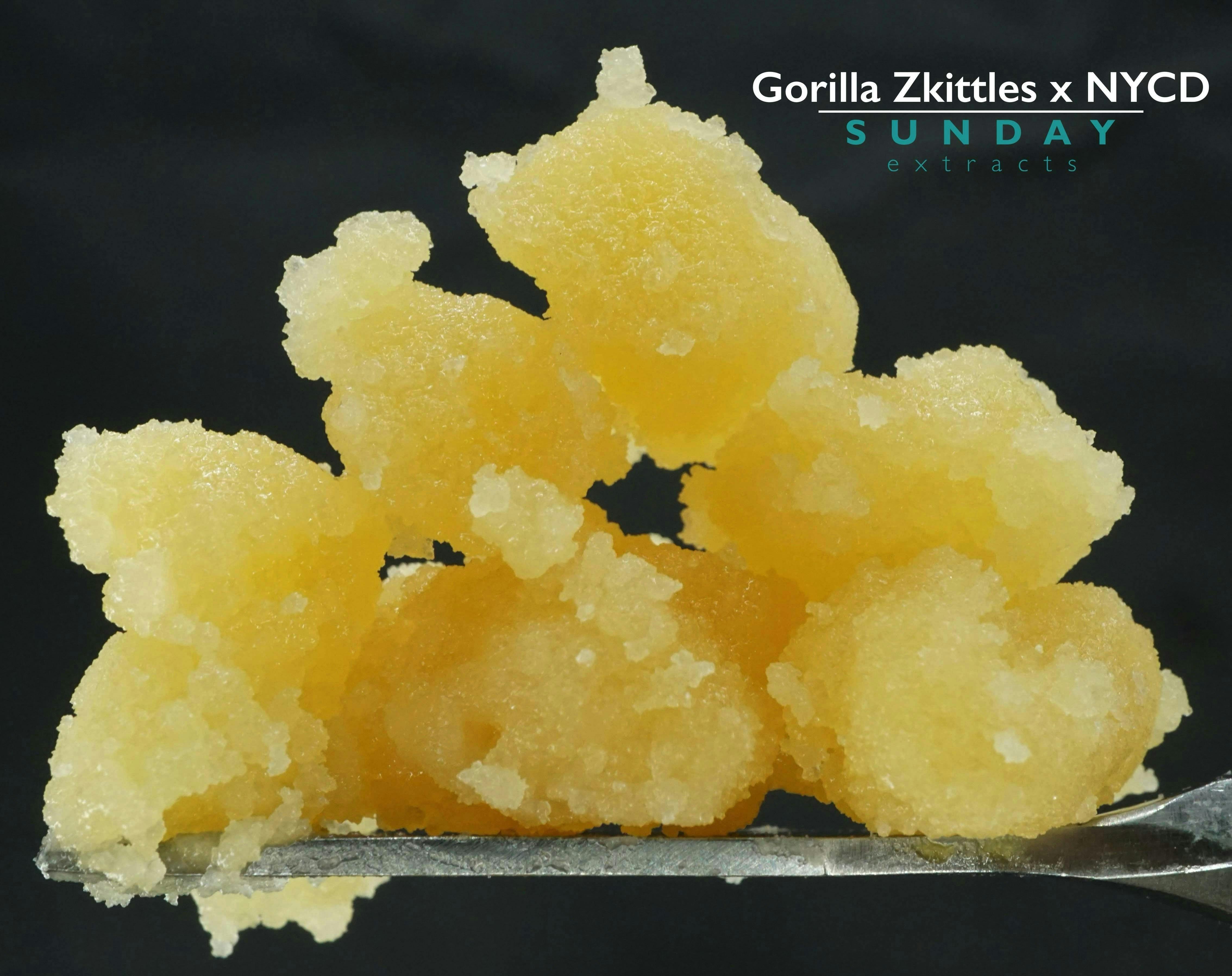 1g Cured Resin Concentrate Gorilla Zkittlez X NYCD - Sunday Extracts