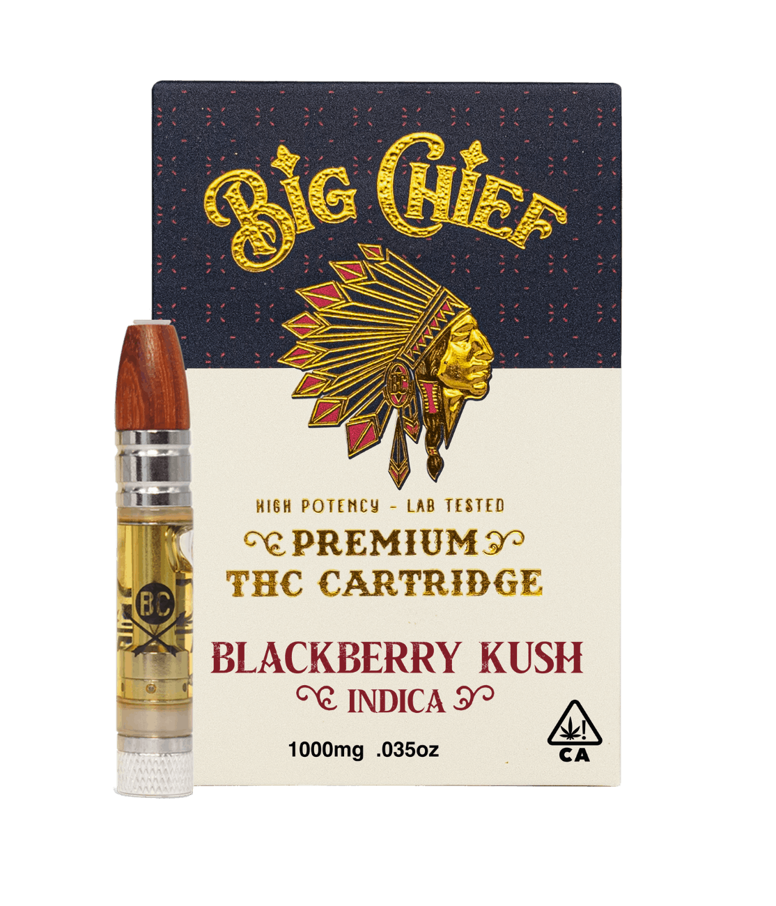 Big Chief THC Cartridge 1G - Blackberry Kush - Big Chief