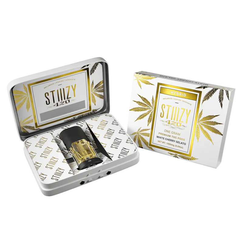 STIIIZY Vape Cartridge - 420: WHITE CHERRY GELATO 1G Original THC Pod - STIIIZY, Cartridges