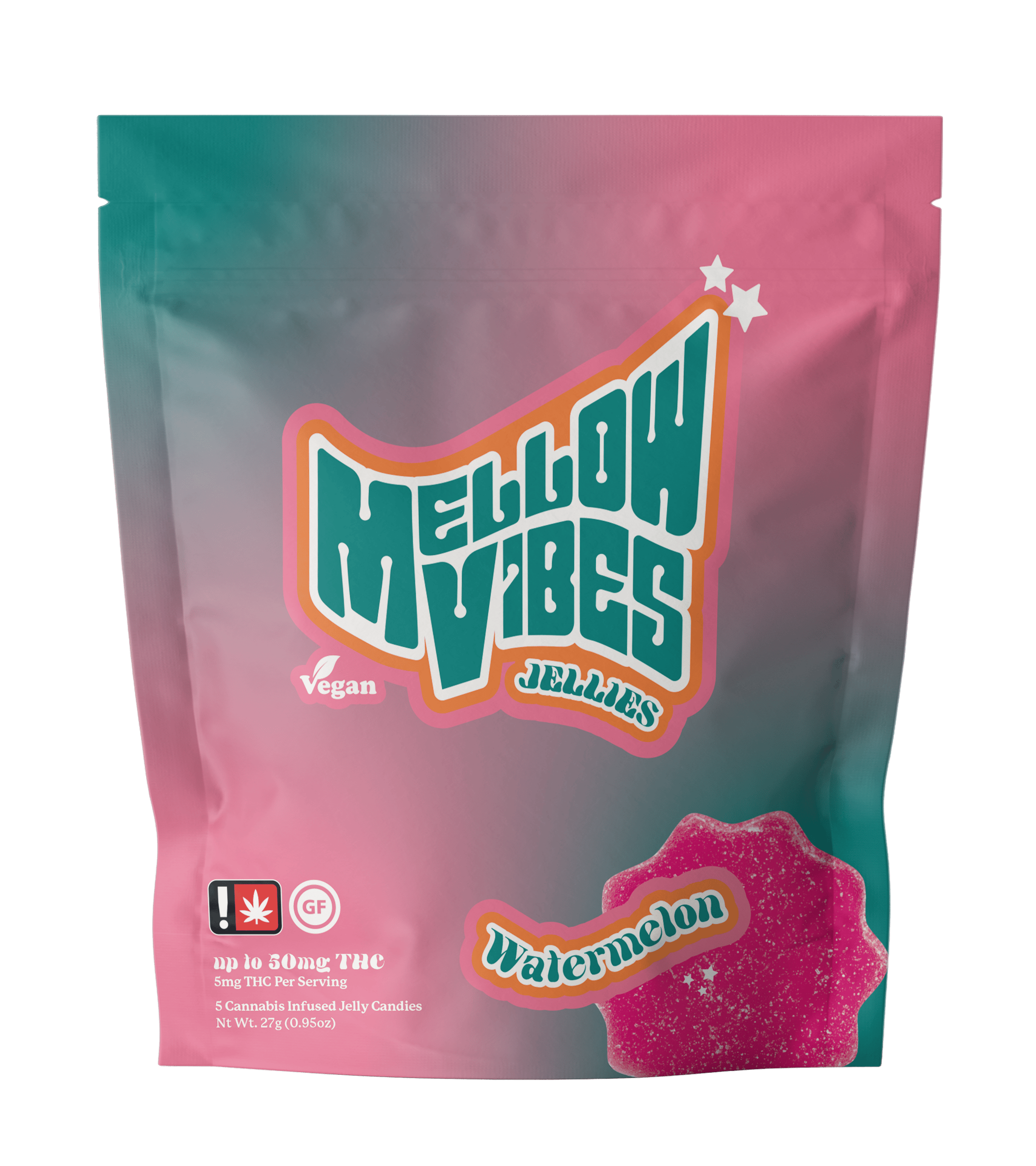 Mellow Vibes Jellies Watermelon 5 Pack 50mg