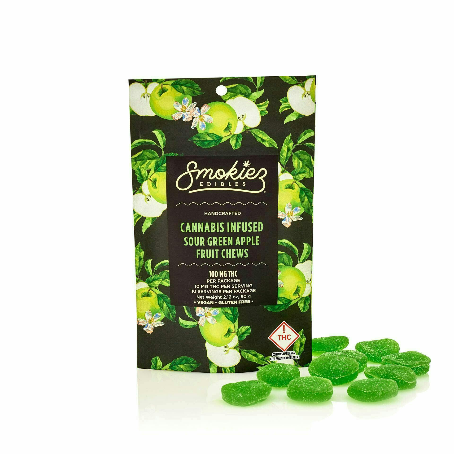 Sour Green Apple Gummies | 100mg | 10ct | 100mg/ea