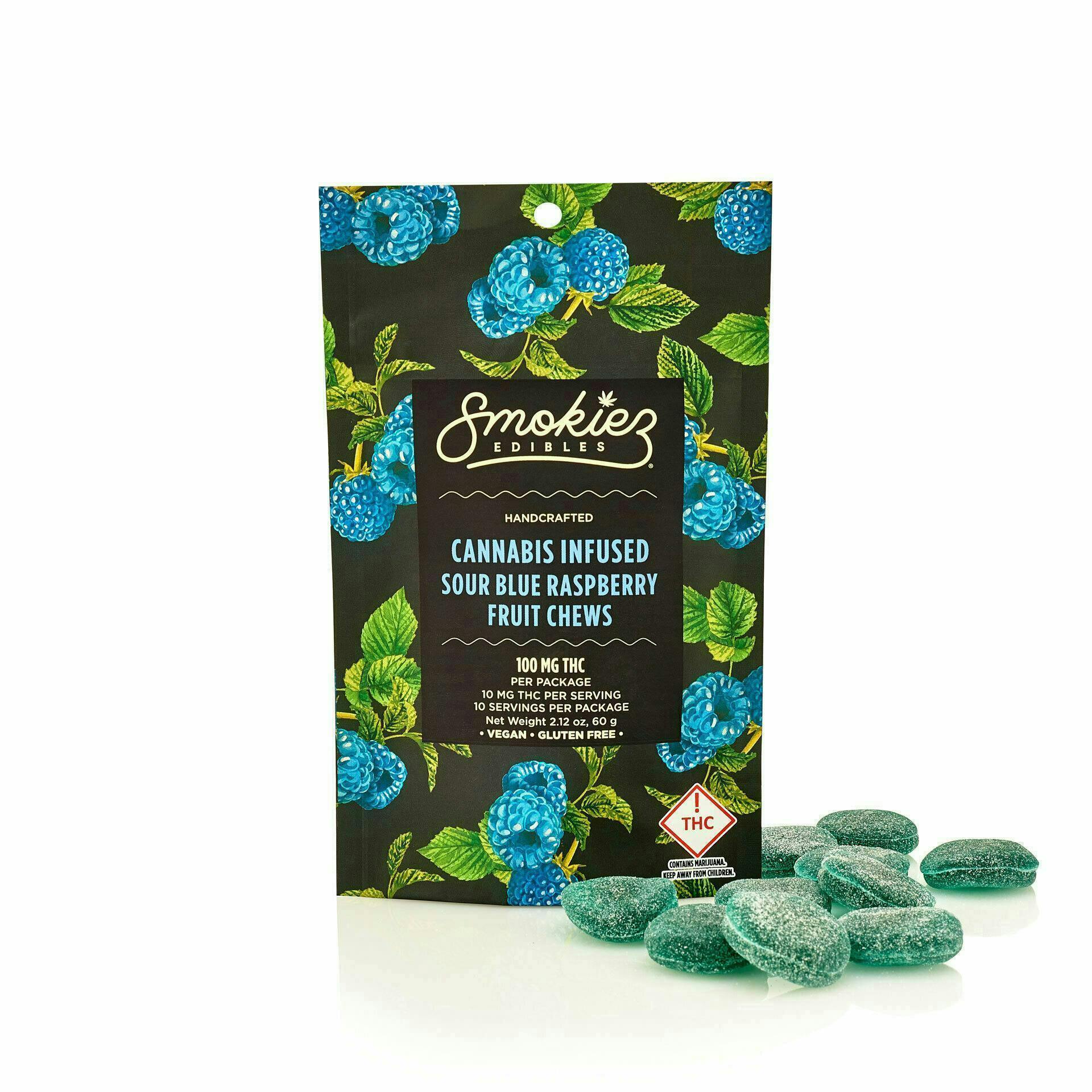 Sour Blue Raspberry Gummies | 100mg | 10ct | 100mg/ea