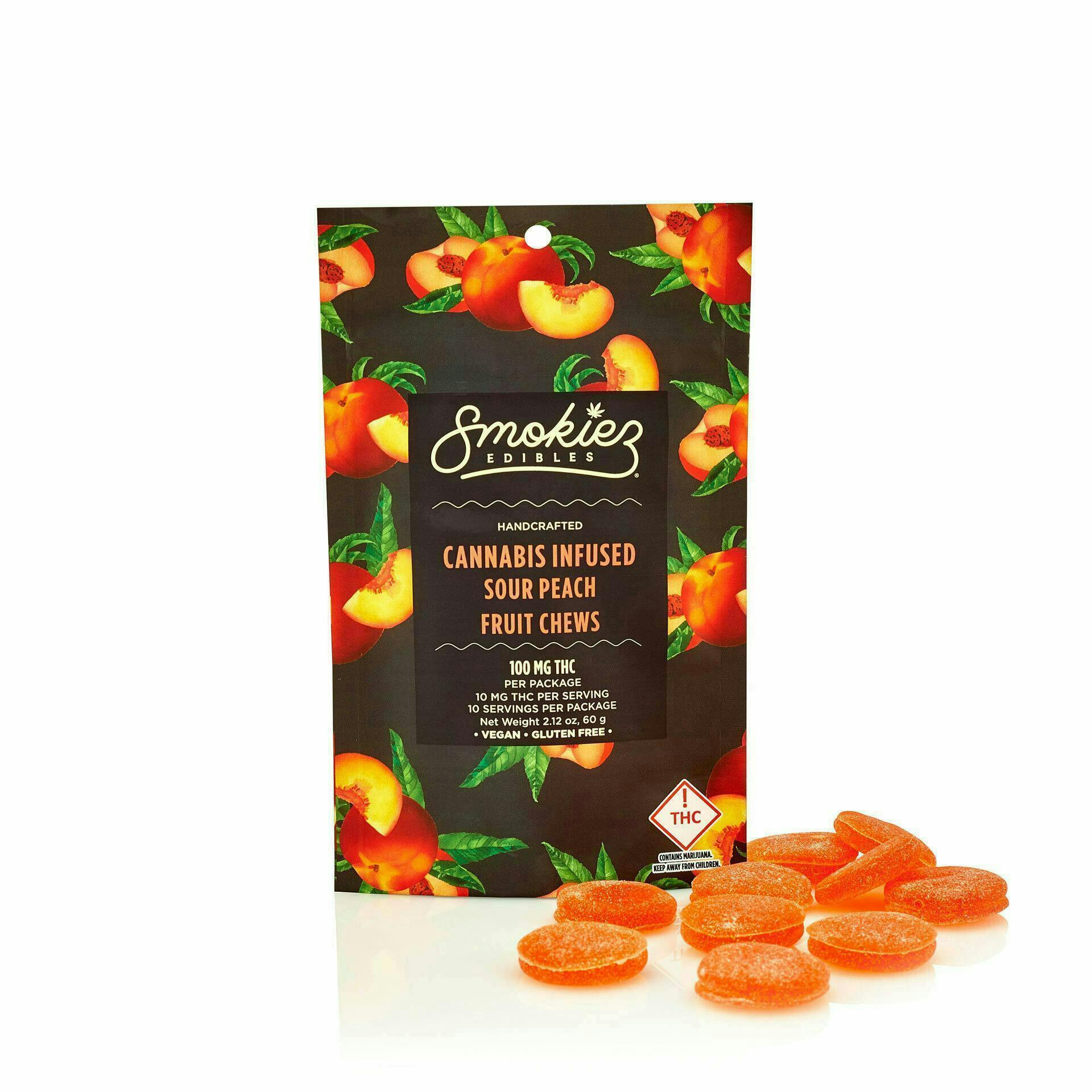 Sour Peach Gummies | 100mg | 10ct | 10mg/ea