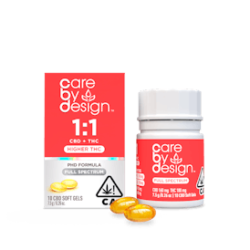 Care By Design | 1:1 Full Spectrum CBD Soft Gels 100mg THC 10ct