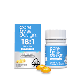 Care By Design | 18:1 Full Spectrum CBD Soft Gels 6mg THC 10ct