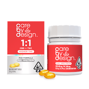 CARE BY DESIGN - Care By Design | 1:1 | Full Spectrum CBD Soft Gels | 30pk