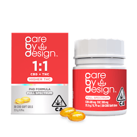 Care By Design | 1:1 Full Spectrum CBD Soft Gels 300mg THC 30ct
